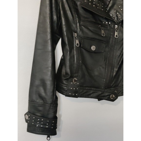 Faux Black Leather‎ Paper Denim & Cloth Stur Jacket Size Small - Picture 8 of 9